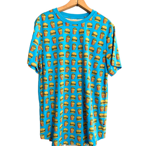 BURGERS & FRIES Novelty PRINT! Edgar & Ash NWT Fun print Tee t-shirt Med